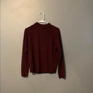 Maroon mock neck sweater